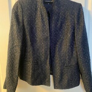 Jones New York Women's Navy Tweed Blazer